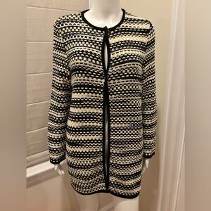 Missoni Striped Knitted Black White Cotton Sweater Jacket